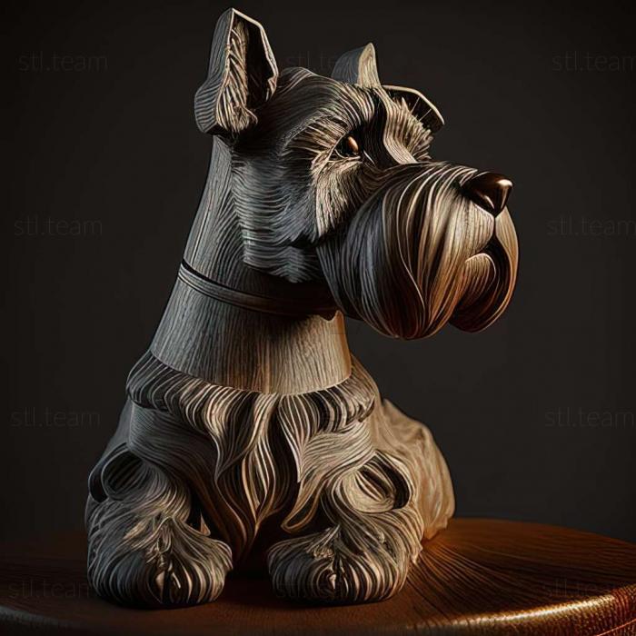 3D model Zwergschnauzer dog (STL)